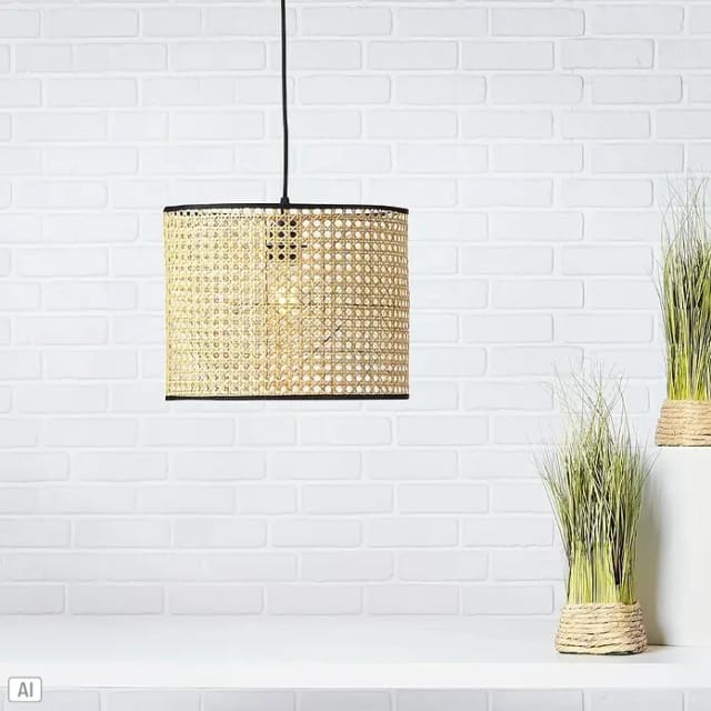 Brilliant Pendelleuchte Wiley Ø 30 cm Metall-Rattan