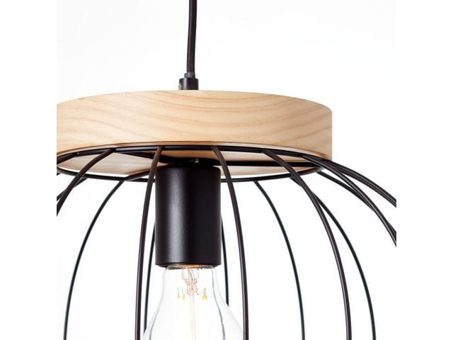 Brilliant Pendel Sorana FSC®-Holz Kabel kürzbar Schwarz - Holzfarbend