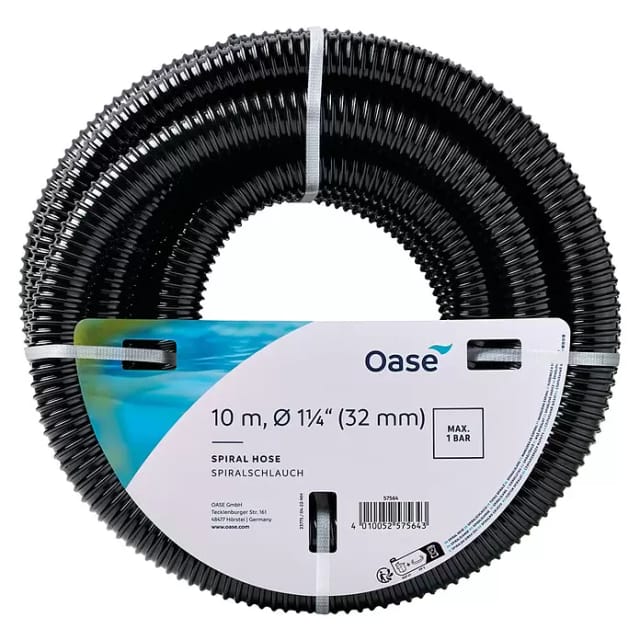 Oase Teich-Spiralschlauch 32 mm (1 1/4 Zoll) 10 m Schwarz