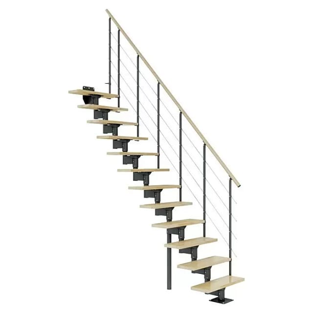 Dolle Mittelholmtreppe Boston Gerade Stufen Buche Metall Anthrazit FSC®