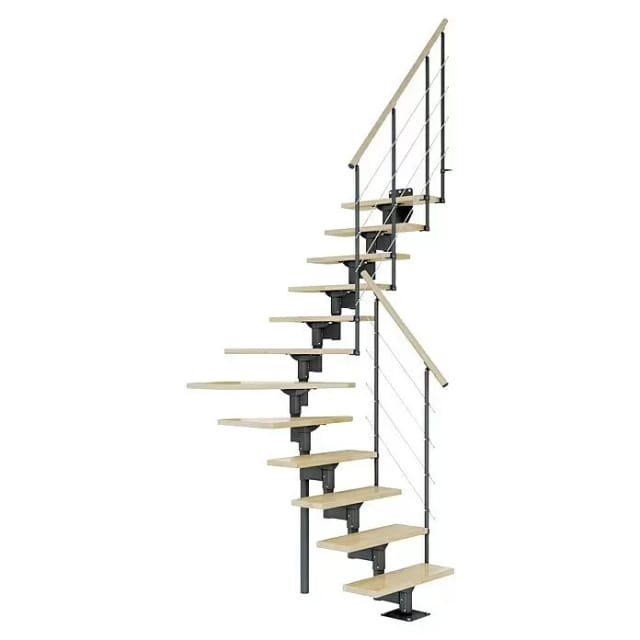Dolle Mittelholmtreppe Boston 1/4gew. Buche Metall Anthrazit FSC®