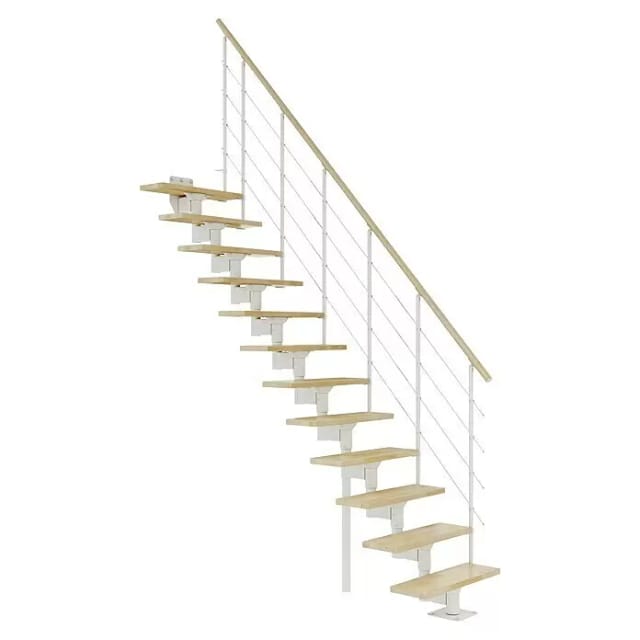 Dolle Mittelholmtreppe Boston Gerade Stufen Buche Metall Weiß FSC®