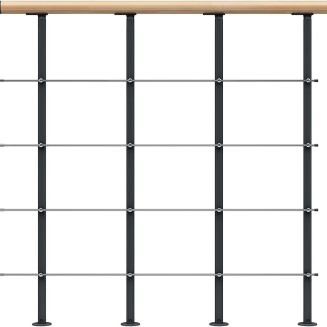 Dolle Brüstungsgeländer Boston Startset 100 cm Anthrazit Handlauf Buche FSC®