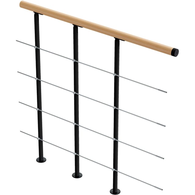 Dolle Brüstungsgeländer Boston Ergänzungsset 100 cm Anthrazit Handl. Buche FSC®