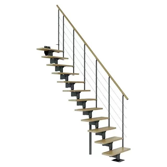 Dolle Mittelholmtreppe Boston Gerade Eiche Metall Anthrazit FSC®