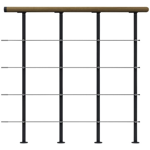 Dolle Brüstungsgeländer Boston Startset 100 cm Anthrazit Handlauf Eiche FSC®