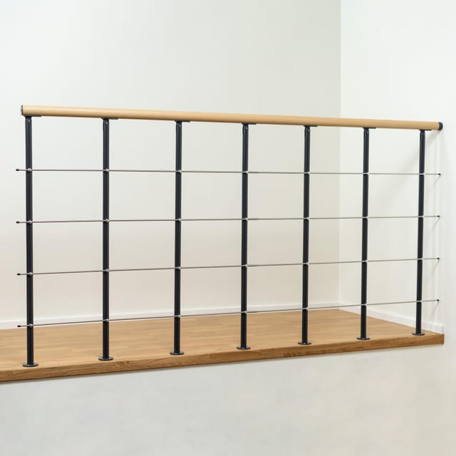 Dolle Brüstungsgeländer Boston Ergänzungsset 100 cm Anthrazit Handl. Eiche FSC®
