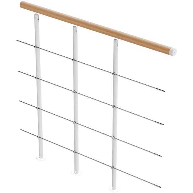 Dolle Brüstungsgeländer Boston Ergänzungsset 100 cm Weiß Handlauf Eiche FSC®
