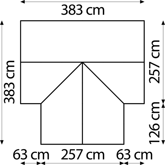 Vitavia Gewächshaus Sirius ESG 3 mm Schwarz 13 m² inkl. Fundament