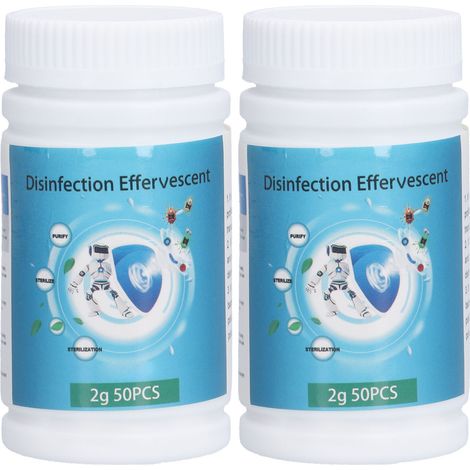 2 Flaschen Multifunktionale, Chlorhaltige Brausetabletten Zur Reinigung Von Bade- Und Poolwasser.