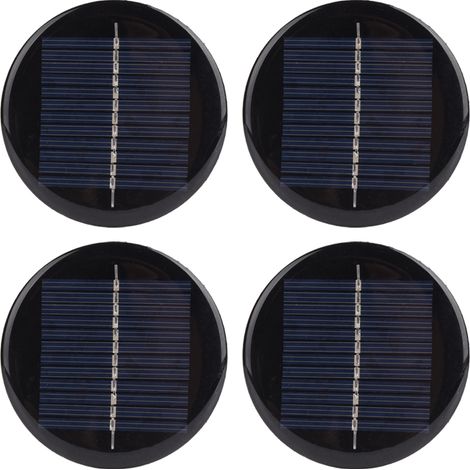Rundes, Tragbares Solarpanel Aus Polykristallinem Silizium, Stabil Und Effizient, Bestehend Aus 4 Photovoltaikzellen Mit 6 V Und 80 Mm Durchmesser.