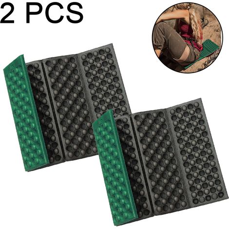 Set Mit 2 Wasserdichten Xpe-schaumstoff-bodenmatten Für Camping, Picknicks, Wandern, Trekking Und Bergsteigen. Farben: Dunkelgrün Und Schwarz.