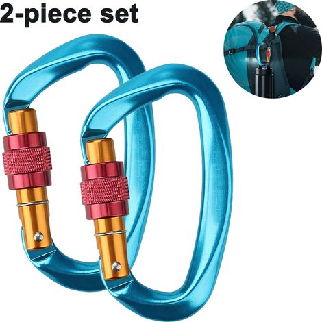 Welltop-karabiner, Kletterkarabiner, Schlüsselanhänger-karabiner Aus Aluminium, Hochbelastbarer 25 Kn Schraubkarabiner Zum Klettern, Abseilen Und Für Hängematten (schwarz)