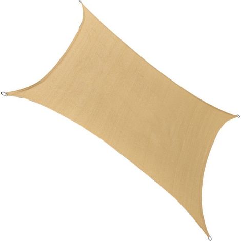 Rechteckiges Sonnensegel 2x2m, Uv-schutz, Sandfarben, Ideal Für Terrasse, Garten, Balkon Oder Den Außenbereich.