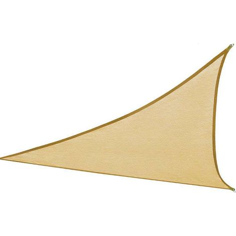 Dreieckiges Sonnensegel 2 X 2 X 2 M, Uv-beständiges Hdpe-sonnenschutzgewebe, Ideal Für Garten, Terrasse Oder Balkon (beige)