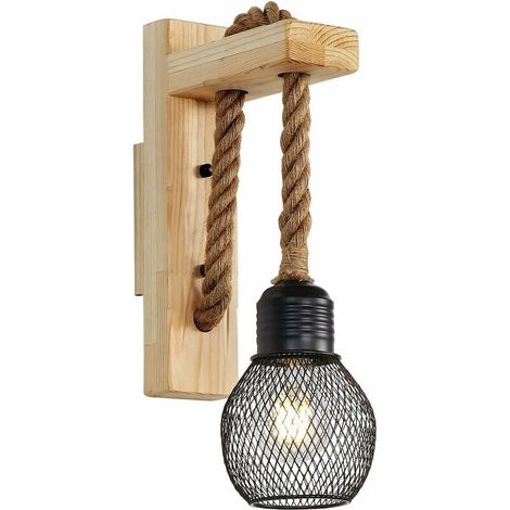 Rustikale Wandleuchte Im Landhausstil Mit Seil, Vintage-design Aus Amerika Für Die Außenbeleuchtung, Ideal Für Balkone Und Gärten.