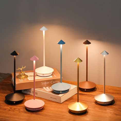 Dimmbare Led-tischleuchte Aus Aluminium, Schutzart Ip54, Für Den Innen- Und Außenbereich Geeignet, Europäischer Stecker, 29 Cm Hoch, Farbe: Corten-wellngs Sandbraun