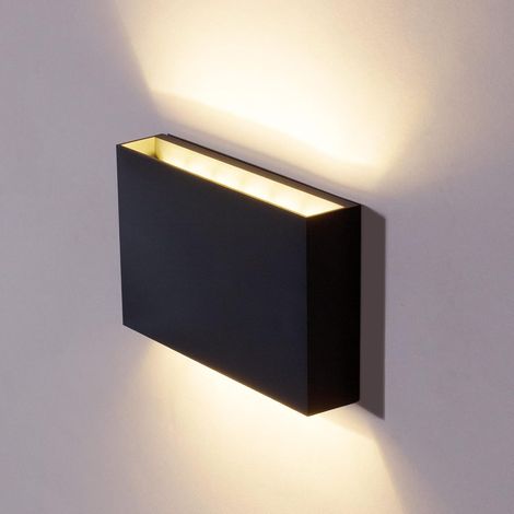Moderne 12-w-led-wandleuchte Für Den Innen- Und Außenbereich, Ip65 Wasserdicht, Nach Oben/unten Verstellbar, 3000 K Warmweiß, Kunststoff-wandleuchte Für Garten, Terrasse, Wege, Wohnzimmer, Dunkelgrau
