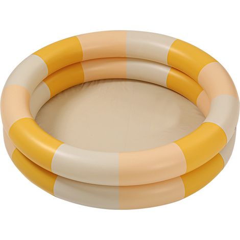 Retro-babybecken, Niedliches Familienbecken, Becken Mit Dicker Wasserschicht Und Gelben Streifen