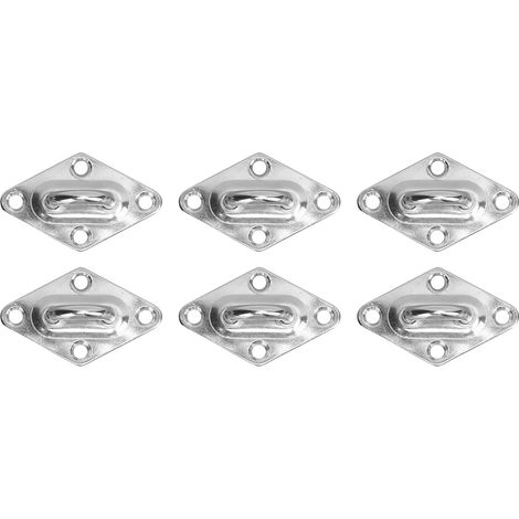 Set Mit 6 Edelstahl-wandhaken Mit Diamantösen Für Sonnensegel, Bootsdeckzubehör