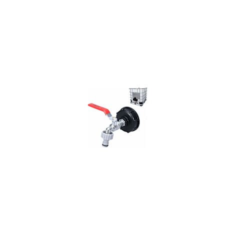 Wasserhahn Für 1000-liter-tanks, S60x6-adapter Für Ibc-container, Gartenhahn Zur Regenwassernutzung. Kunststoff, 1/2-zoll-anschluss.