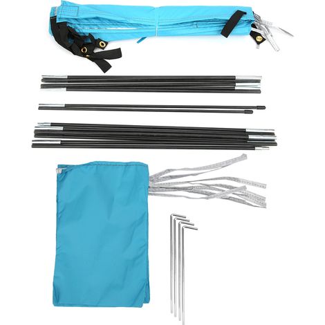 Tragbares, Doppelt Faltbares Strandzelt Aus Silbernem Polyester, Ideal Für Strandurlaube.