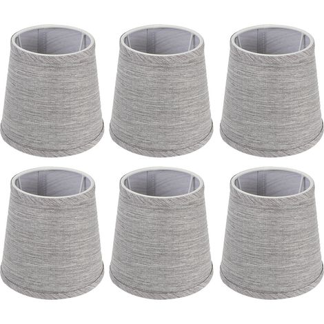 Set Aus 6 Modernen Stofflampenschirmen Mit Innenfolie, Europäischer Stil, Für Kronleuchter Oder Wandleuchten Mit E14-fassung.
