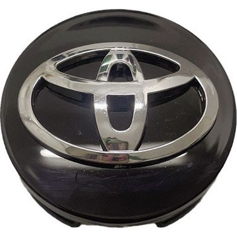 4 Toyota Radkappen - Schwarzes Und Silbernes Etikett (62 Mm)