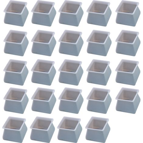 Set Mit 24 Quadratischen Silikongleitern Für Tisch- Und Stuhlbeine – Grau