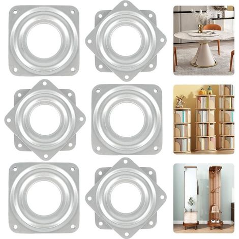 360°-drehteller, 6-teilig, Metall-drehteller, Tv-drehteller, 4-teiliger Quadratischer Drehteller Mit Kugelgelagerter Schwenkplatte Für Büromöbel