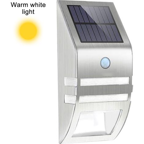 Dekorative, Solarbetriebene Und Bewegungsaktivierte Außenleuchten Aus Edelstahl, Led-betrieben, Wasserdicht, Für Haustür, Terrasse, Patio, Garten, Zaun, Veranda, Hm-04096
