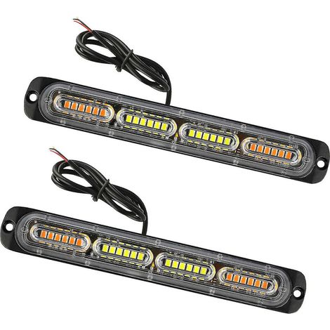 24-led-notfallblitzlichtleiste Für Lkws Und Pkws (2 Stück - Weiß)