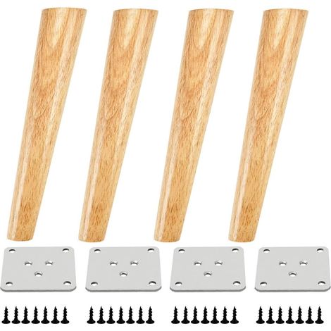 4 Ersatz-möbelfüße, Eichenfarbe, Für Stühle, Schränke Und Sofas, Mit Schrauben Und Filzgleitern