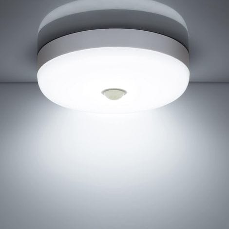 18w 1500lm 6500k Kaltweiße Led-deckenleuchte Ip56 Mit Bewegungsmelder – Rundes Design – Geeignet Für Den Innen- Und Außenbereich – Treppenhaus, Badezimmer, Garage, Flur