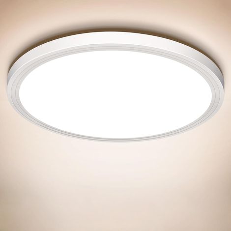 Flache 24-w-led-deckenleuchte (ip44) Für Badezimmer, Weißes Licht (6000 K, 1600 Lm), Ultradünnes, Modernes Design, Ideal Für Bad, Flur, Schlafzimmer, Balkon, Wohnzimmer, Küche Oder Keller. Durchmesser
