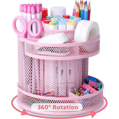 360-grad-drehbarer Stifthalter Aus Metall – Rosa