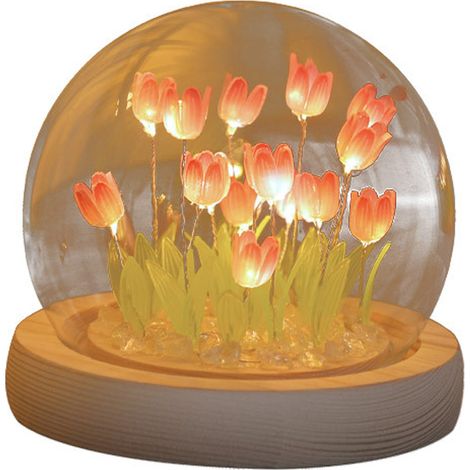 20 Rosa Tulpen – Komplettes Diy-set Mit Verbessertem Usb-stecker – Tulpen-nachtlicht