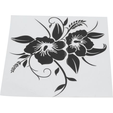 Universelle Dekorative Vinylaufkleber Mit Blumenmuster Für Auto, Motorrad, Lkw, Suv, Schwarz