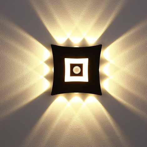 Moderne Led-wandleuchte Für Den Innen- Und Außenbereich Mit Pir-bewegungsmelder, Wasserdicht, Warmweiß (3000 K), Aluminium-wandleuchte Für Den Garten, Schwarz