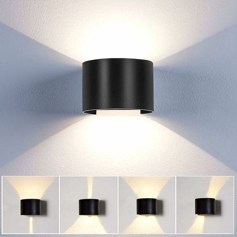 12w Led-wandleuchte Für Den Innenbereich, Schwarz, Moderne Wandleuchte Mit Nach Oben Und Unten Gerichtetem Lichtstrahl Für Flur, Treppenhaus, Wohnzimmer (warmweiß)