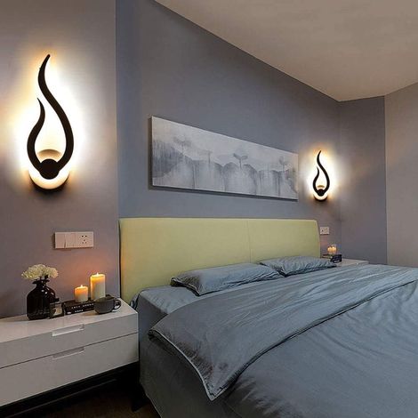Flammenförmige Wandleuchte, Led-wandleuchte, Wandleuchte, Modernes Minimalistisches Interieur, Acryl-lampenschirm, Badezimmer/schlafzimmer/wohnzimmer/flur, Osterdekoration, Wandleuchte, Schwarzlicht U