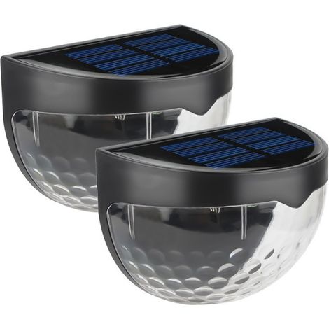 Solar-zaunleuchten, Dekorative Gartenleuchten, Wasserdichte Wandleuchten, Schwarzes Gehäuse Mit Weißem Licht
