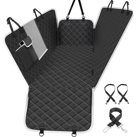 100% Wasserdichter Hundesitzbezug, Rücksitzschutz Mit Sichtfenster, Rücksitzbankbezug Für Pkw Und Suv (146 X 135 Cm, Schwarz)