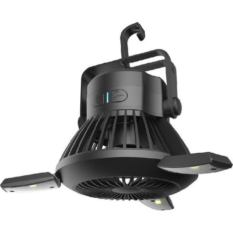 Tragbarer Solar-campingventilator Mit Led-laterne Und Aufhängehaken – Wiederaufladbarer 4000-mah-akku Für Zuhause, Büro, Zelt Und Auto – Ideal Für Den Einsatz Bei Stromausfällen