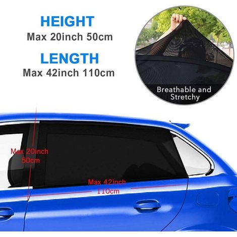 Sonnenschutzblenden Für Die Seitenscheiben (2er-set), Uv-abweisendes Netzgewebe, Schützt Kinder/babys/erwachsene/haustiere – 107 Cm X 51 Cm, Kompatibel Mit 98 % Aller Autos