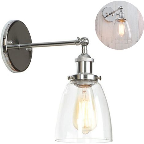 Vintage-wandleuchte, Klarer Glasschirm, Innenbeleuchtung Für Badezimmer, Schlafzimmer, Garage, Veranda, Café Oder Club.