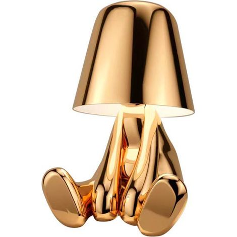 Thinker Gold Touch Schreibtischlampe, Tragbare Dekorative Nachttischlampe Mit Kabelloser Und Usb-ladefunktion - Gold (1 Stück)