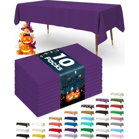 Packung Mit 10 Einweg-tischdecken Aus Kunststoff, 137 X 274 Cm, Ideal Für Den St. Patrick's Day, Weihnachten Und Vieles Mehr. Die Rechteckigen Tischdecken Sind Mit Einem Waldmotiv Verziert, Wasserfest