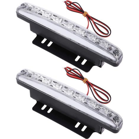 Paar Wasserdichte 12v Hochleistungs-led-lampen, 8 Leds, Tagfahrlicht Für Autos (weißes Licht)