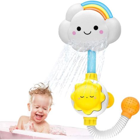 Babybadespielzeug Mit Wasserstrahl Und Duschkopf – Regenbogenwolke – Duscharmatur Für Kleinkinder Und Kinder